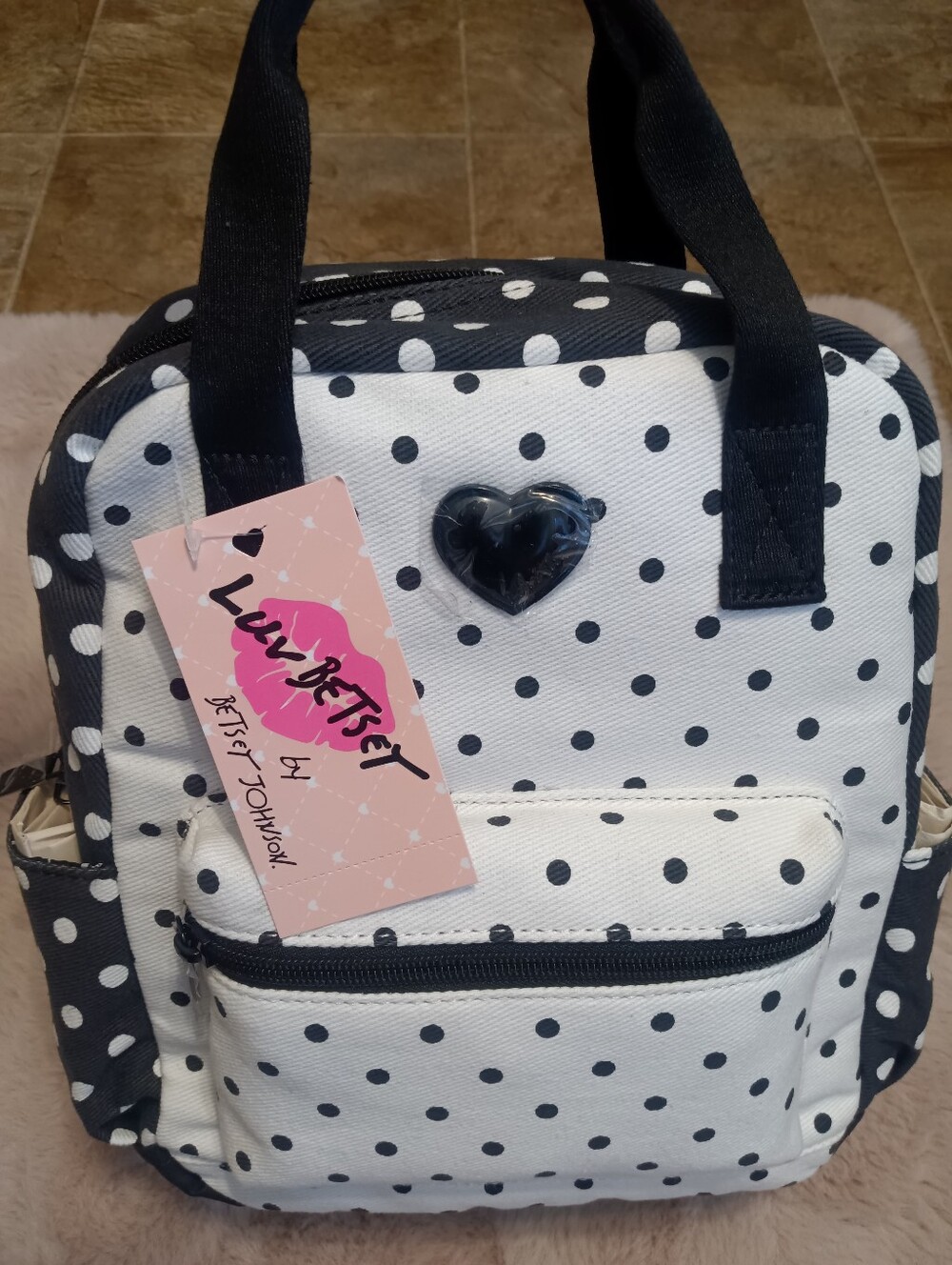 NWT Luv Betsey by Betsey Johnson "Percy" Polka Dot Mini Backpack